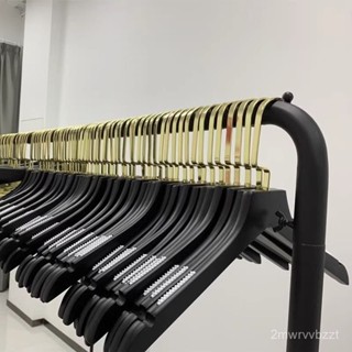 黑色服裝店木頭）褲定製女裝店399木質出貨衣服掛實木（撐子防滑LOGO滿專用衣架
