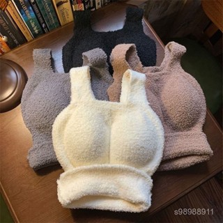 🔥72h精品衝就完瞭🔥秋冬羊羔毛絨吊帶無痕背心一體式內外穿保暖加絨加厚保暖內衣羊毛【百寶箱優選】