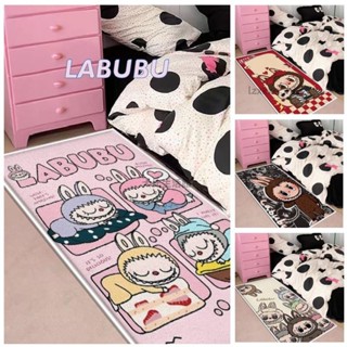 大比🍑床邊地毯 仿羊絨材質卡通LABUBU圖案地毯 尺寸40*120cm-80*200cm 潮流時尚 柔軟舒適 防水防