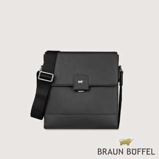 【BRAUN BUFFEL】巴雷特 直式斜背包-黑色(德國小金牛台灣總代理)/BF546-17-BK