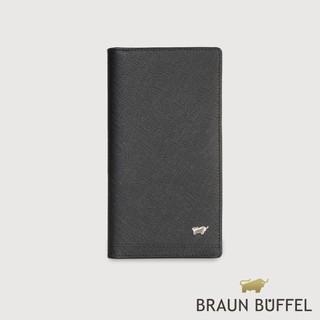 【BRAUN BUFFEL】巴雷特 14卡兩折長夾-黑色(德國小金牛台灣總代理)/BF546-631-BK