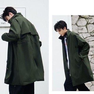 沖鋒衣🎞 男士休閑春秋款風衣韓版假兩件帥氣夾克中長款潮流百搭英倫風外套