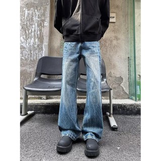 【老林】港風潮男 夏季新款 2024個性字母牛仔褲 嘻哈ins潮高街潮流痞帥長褲