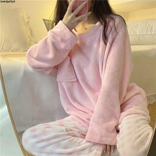 冬季睡衣💞💓爆款韓國ins甜美珊瑚絨睡衣女秋冬季加絨加厚法蘭絨可外穿家居服套裝