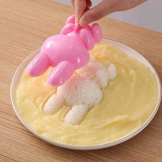 便當模具 米飯煤球造型 小白兔壽司飯糰模具 創意立體DIY手工兔子便當咖哩飯蓋飯模型