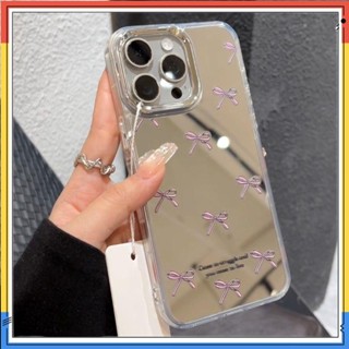 蝴蝶結適用蘋果16潮流手機殼14鏡面15iPhone創意13promax硬殼女款