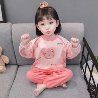 可可裡💥女童睡衣春秋季德絨卡通套裝小童女孩寶寶可愛兒童長袖春款家居服