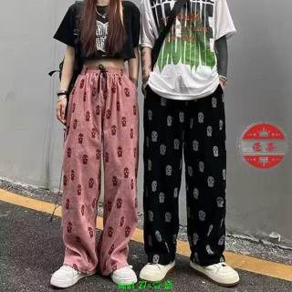 暢銷-秋季鬆緊腰寬鬆燈芯絨闊腿休閒直筒褲女