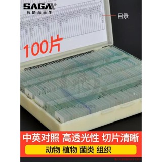 顯微鏡標本切片顯微鏡玻片植物動物昆蟲組織切片標本細胞配件載玻片實驗兒童學生玻片套裝5-10 x8473221