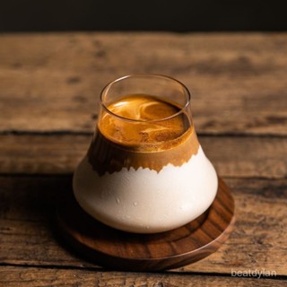 咖啡時光 咖啡杯 咖啡 馬克杯 咖啡用品 杯子 日式富士山dirty咖啡杯ins透明火山杯網紅水晶玻璃杯澳白拿鐵杯子 Y