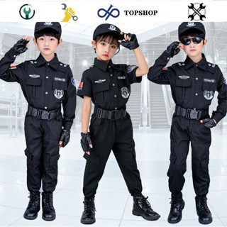 💛新店下殺💛萬聖節裝兒童特警衣服套裝男孩女孩軍裝刑警萬聖節職業角色扮演警察演出服