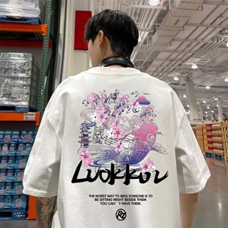 美式復古印花短袖T恤男 夏季新款 情侶 寬鬆 ins潮牌 休閒 半袖短t 五分袖 青少年 上衣（ZHT345)【壹號站】