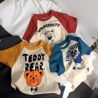 🌸Baby dragon🌸兒童短袖上衣 男寶短袖 純棉短袖衣服 夏季薄款 男童裝 寶寶衣服 中小童短袖卡通撞色上衣打底衫