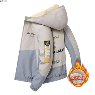🔥 熱賣爆品 夾克 外套 常規/加絨加厚秋冬季男士連帽夾克寬松韓版工裝外套青年潮流上衣