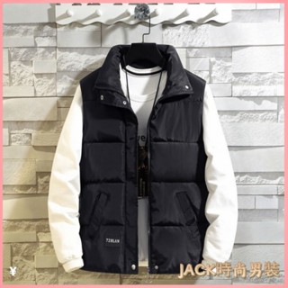 JACK-男裝 大尺碼背心 棉背心 保暖背心 男生背心 棉馬甲男秋冬大碼韓版潮流外套保暖羽絨棉背心無袖帥氣加厚馬夾男
