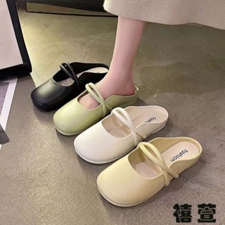 實拍免運 🌟新店特惠 女鞋 包頭拖鞋女 2025時尚爆款包頭拖鞋女夏季室內外出防滑簡約舒適百搭一字涼鞋女 半拖鞋