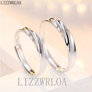 "LIZZWRLOA"[情侶戒指]莫比烏斯情侶戒指男女一對時尚簡約素圈食指戒百搭水波紋開口指環