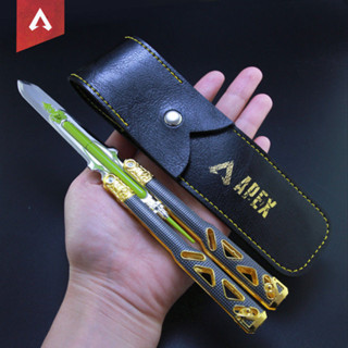 居家古董擺件 居家裝飾品 APEX周邊夜光動力小子傳家寶合金蝴蝶玩具刀金屬模型可折疊熒光版