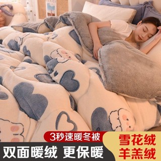 羊羔絨被 保暖被 法蘭絨被 暖暖被 水貂絨被 加厚棉被 被子 冬被 冬天棉被 厚棉被 被胎 雙面絨被子冬被加厚保暖被芯羊