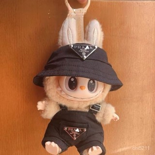 💕莉莎手作坊💕預售【僅娃衣】LABUBU潮牌15cm拉布布娃衣17cm漁夫帽背帶褲