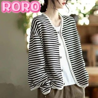 RORO🔸M-4XL 大碼外套 條紋外套款300斤特大碼女裝280開衫薄款上衣250保暖慵懶百搭休閑 女生外套 開衫外套