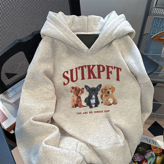 臺灣製 大學T女 帽T 長袖連帽T 圓領衛衣 寬鬆百搭 加絨加厚 冬季女生上衣 美式帽t T1RC