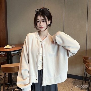 臺灣出貨 2024年新款春秋季長袖外套女 韓系外套 秋天外套 開衫外套 女生外套 純色長袖衛衣女 短款外套 休閒上衣女裝