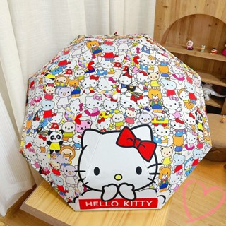 雨傘 陽傘 摺疊傘🎀 hellokitty全自動雨傘女晴雨兩用高顏值黑膠防曬太陽傘可愛凱蒂貓