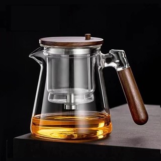日式 飄逸 杯 泡茶 壺 耐熱 玻璃 內膽 一鍵 茶水 分離 按壓式 沖茶 壺 濾茶 杯 茶具套裝 分離式茶壺luohi