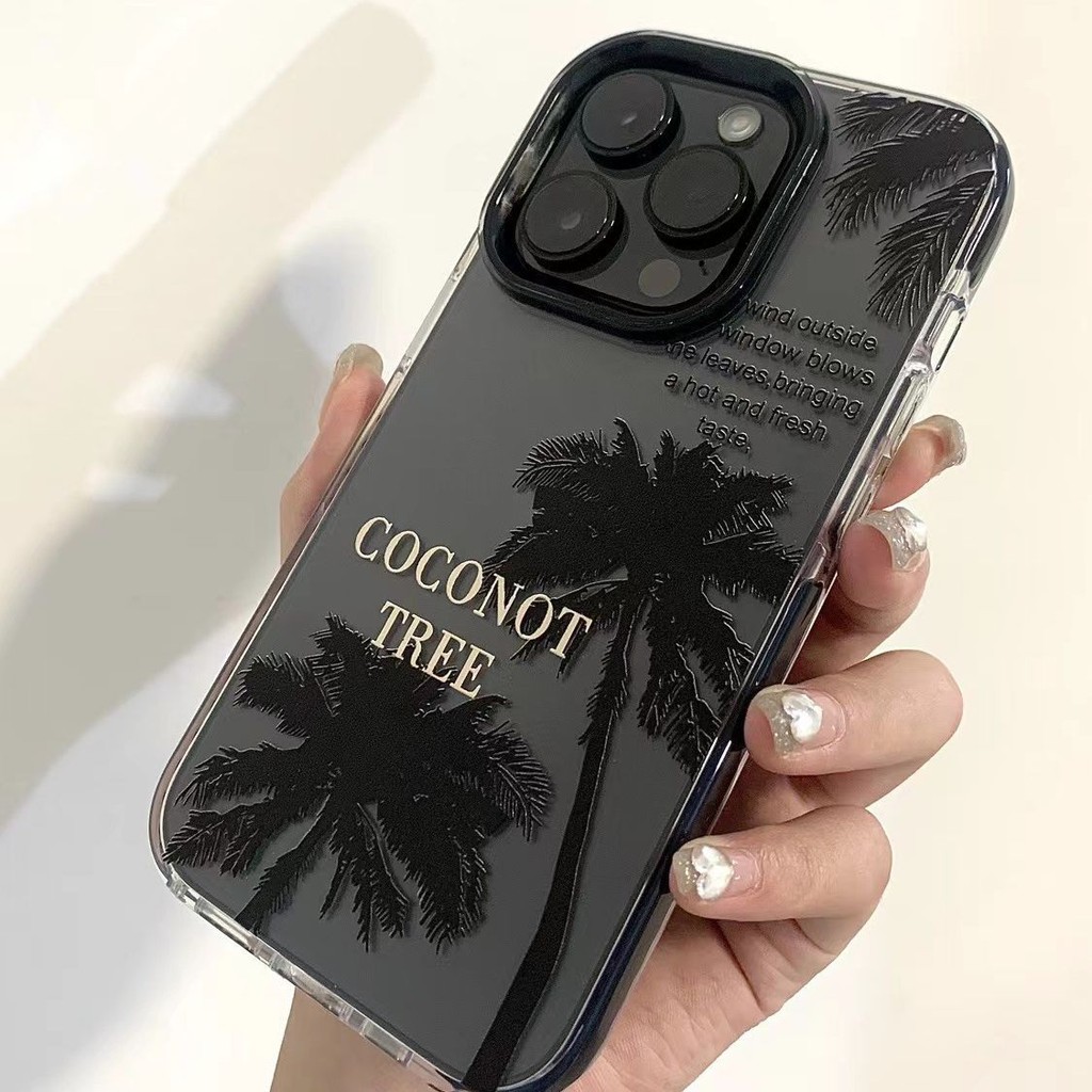 椰樹剪影適用於16promax蘋果手機殻iPhone15pro潮酷14plus軟13pro