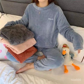 🐾限時下殺🐾睡衣 睡褲【睡衣套裝】女裝 居家服 加絨 保暖 珊瑚絨睡衣 絨毛睡衣 睡衣冬天 毛毛睡衣 SDNG