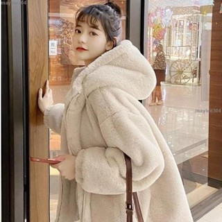 🎐🎐🎐特惠新品* 保暖羊羔毛外套 年輕新款 🌈仿獺兔毛 毛絨絨外套中長款棉服上衣 毛毛外套🌈