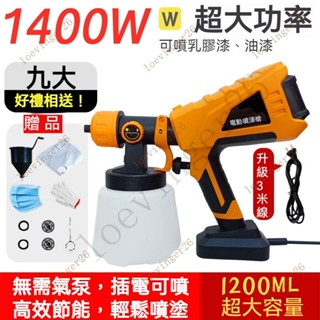 臺灣出貨⭕110v⚡電動油漆噴槍 油漆噴槍 電動噴漆槍 噴漆槍 無線噴漆 乳膠漆彩鋼瓦噴漆機塗料電動噴塗機小型噴漆工具槍