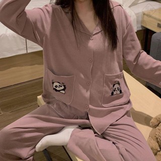 可可裡🌸春秋季長袖德絨睡衣女保暖套裝加絨2024新款可外穿家居服純色套裝