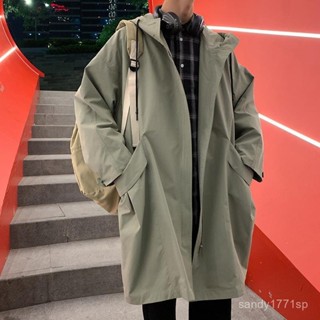 🎁限時下殺🎁中長款 韓版 風衣 男 秋裝 新款 寬鬆 休閒百搭 連帽 大衣 港風ins 潮流 百搭 學生外套 GCVD