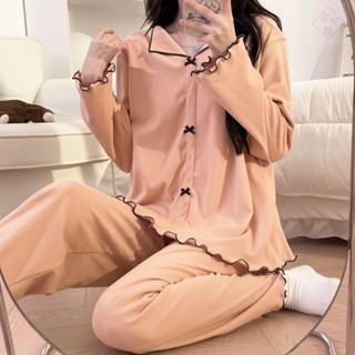 可可裡🌸2024新款德絨睡衣女春秋冬季公主風長袖蓄熱慵懶風家居服薄絨套裝
