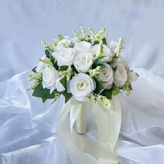 ★BY65★韓式領證手捧花新娘結婚禮裝飾攝影拍照道具森系混搭玫瑰花束