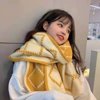 有點東西🧣圍巾披肩兩用新款格子雙面女秋冬保暖圍脖超長針織加厚百搭學生韓秋冬圍巾 圍脖 保暖