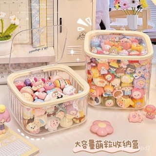 桃園出貨！萌粒收納透明手辦盲盒防塵帶蓋展示展示架收納盒玩偶ins公仔