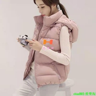 爆款-外套女 羽絨背心 秋冬短版背心女士羽絨棉馬甲 連帽棉襖外套顯瘦韓版保暖背心 小可愛工作潮外套鋪棉背心-優樂淘