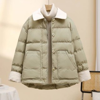 羽絨外套 輕羽絨外套 外套 冬天外套 輕量羽絨外套 輕薄羽絨外套 羽絨服女 短款羽絨服 韓國東大門 燈芯絨 撞色翻領外套