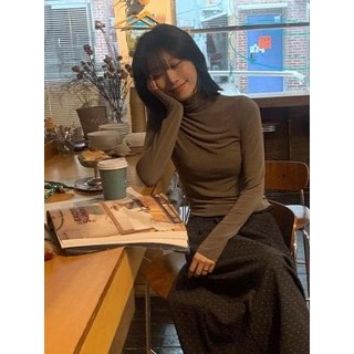 Codibook｜韓國 DAILYJOU 素色高領緊身長袖T恤［預購］長袖上衣 T恤 女裝