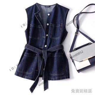 【🌈乖乖YuKi精品優選】2022春秋季外搭大口袋牛仔馬甲女收腰顯瘦氣質背心直筒休閒外套