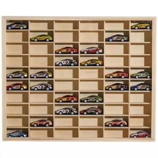 熱賣 免運風火輪展示盒1:64展示架實木製作多美卡小汽車收納展示盒支援掛壁