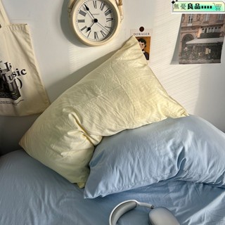 反牽引頸椎枕芯 記憶枕 枕頭 飯店枕 羽絲絨枕 純棉枕 抗菌枕 水洗枕 日式ins風純色水洗棉枕套一對裝簡約宿捨民宿酒