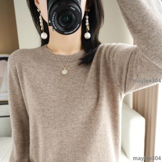 🎐🎐🎐超級優惠長袖T恤 羊毛衫女大碼針織圓領鞦鼕新款短款加厚寬鬆低領純絨打底毛衣~
