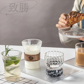 【臺灣倉庫出貨】條紋杯合集 透明簡約咖啡杯 玻璃杯 水杯 果汁杯 冷飲杯 咖啡杯 透明茶杯 創意水杯