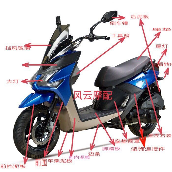 立雅路霸武士BWSR路虎八代摩托車十代外殼配件塑料件前擋泥板大燈