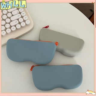 《限時特賣》 簡約矽膠眼鏡盒 ins小眾高質感防摩擦眼鏡收納包 防水環保防塵墨鏡盒 粉色眼鏡收納袋WHLL