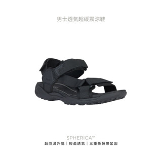 【GEOX】男鞋 黑 RESPIRA™輕量透氣+GRIP止滑涼鞋